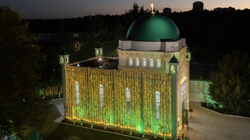 The Fazi Mosque was lit up to celebrate its 100th anniversaty